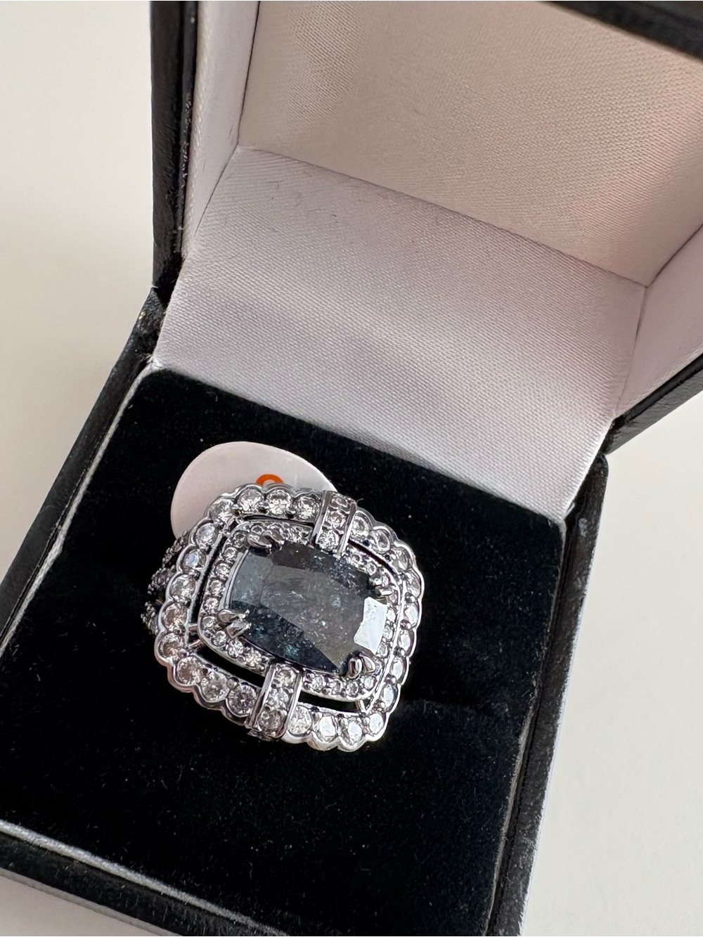 Bomb Party Fierce Reverie Ring RG27359 Black Ice Crystal Hematite Plating